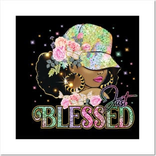 Just Blessed, Black Woman, Religious, Christian Posters and Art